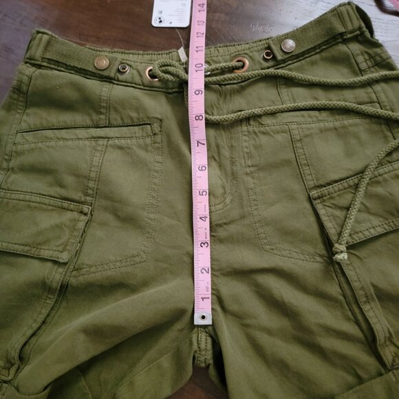 Free People Frankie Washed Shorts Womens XS Cargo Casual Boho Utility Army Green - Picture 6 of 7